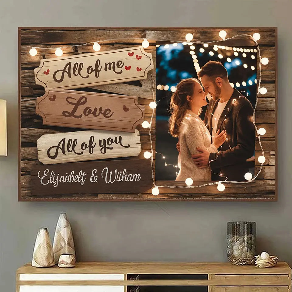 I Completely Love You - Personalized Horizontal Photo Poster, Custom Gift for Couples, Husband & Wife