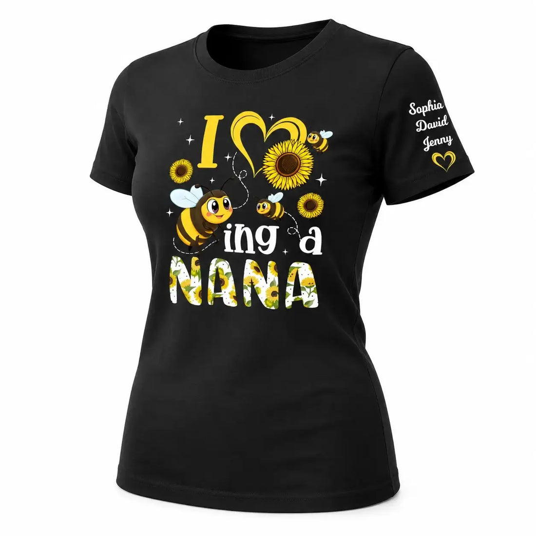 I Love Being a Nana Bee Sunflower Shirt Duconspace