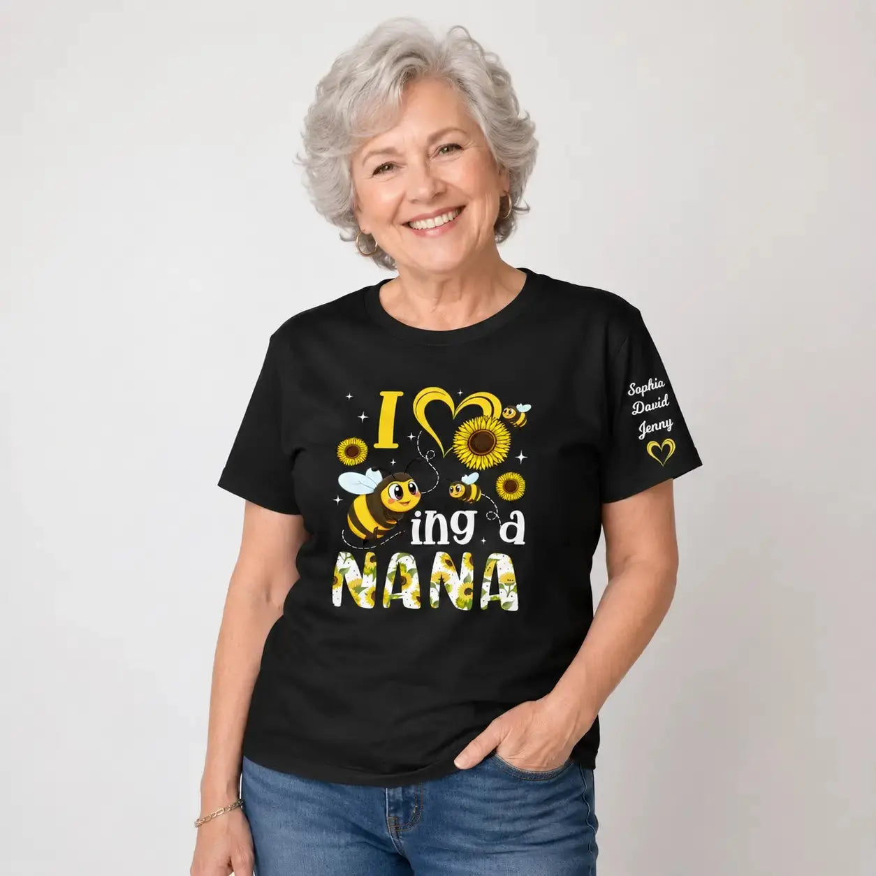 I Love Being a Nana Bee Sunflower Shirt Duconspace
