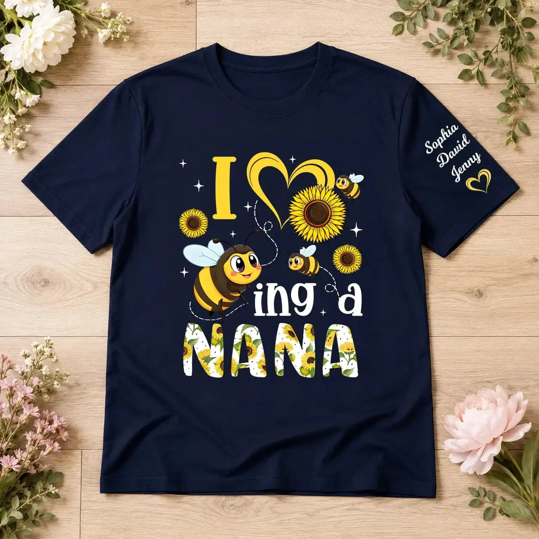 I Love Being a Nana Bee Sunflower Shirt Duconspace