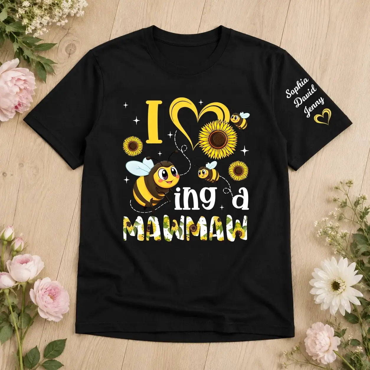 I Love Being a Nana Bee Sunflower Shirt Duconspace