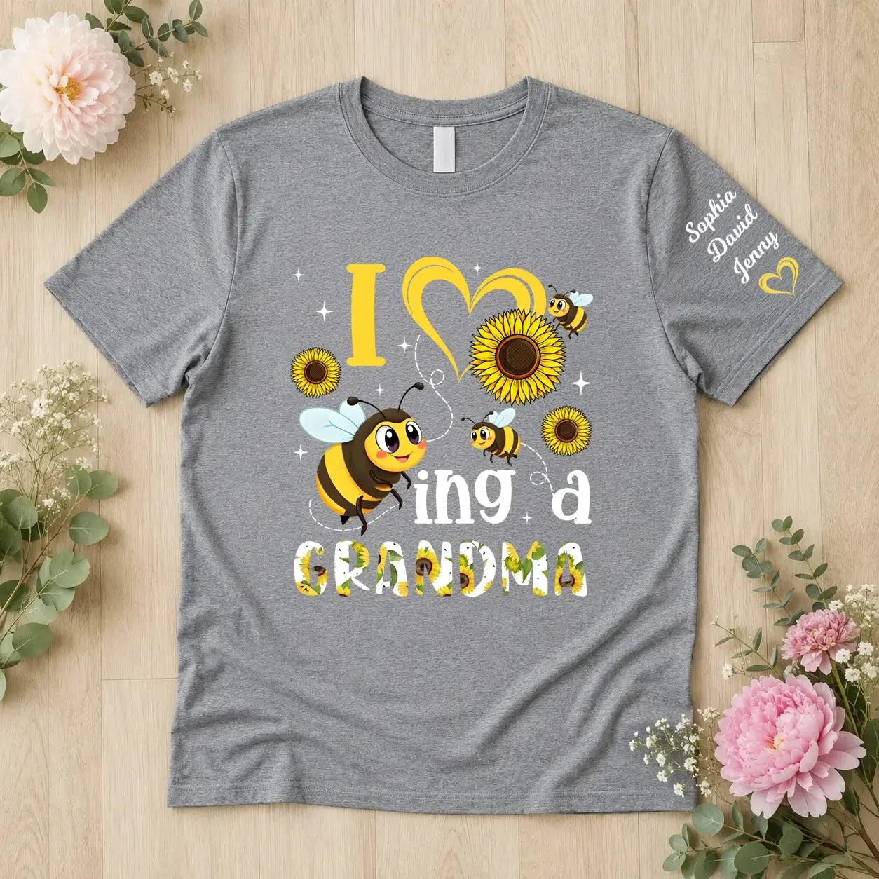 I Love Being a Nana Bee Sunflower Shirt Duconspace