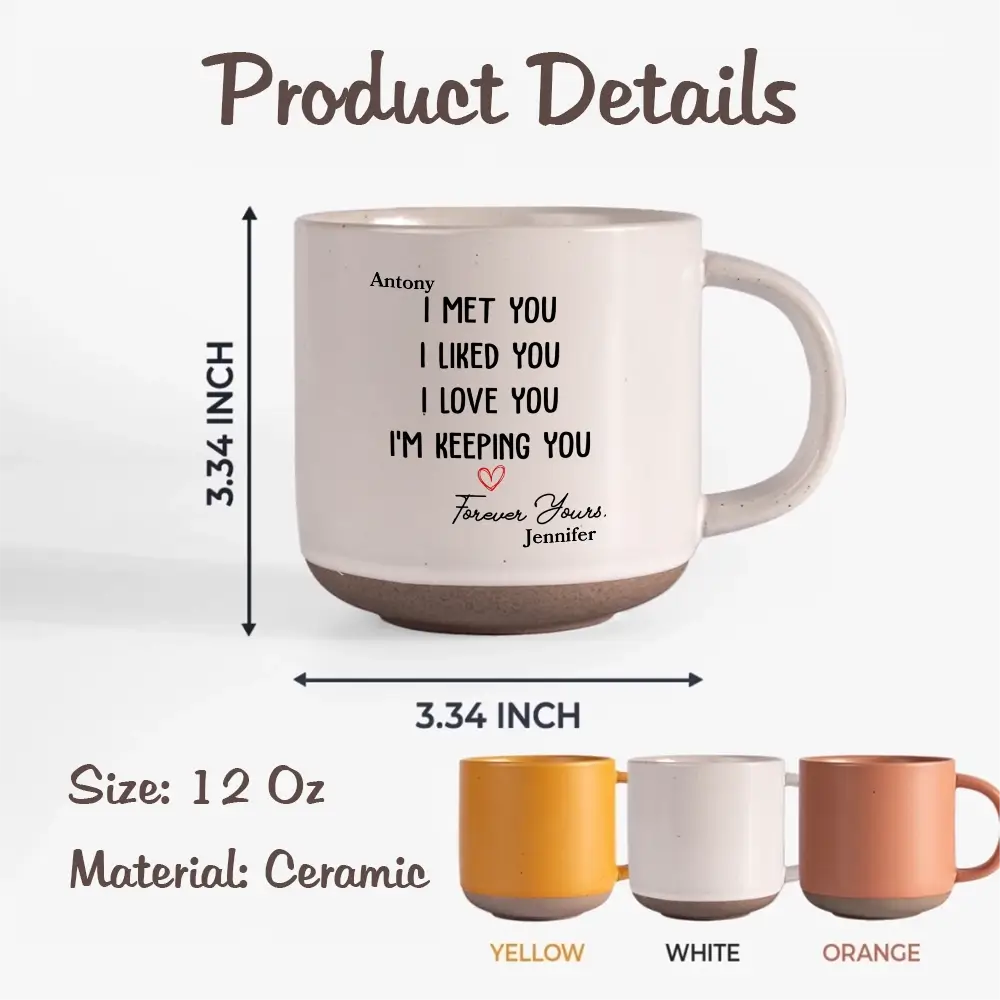 I Met You I Liked You - Personalized Pottery Mugs With Names