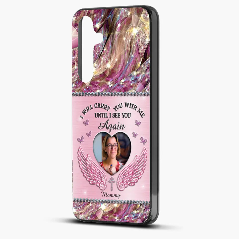 I Will Always Carry Mom With Me - Custom Photo Clear Phone Case, Memorial Sympathy Gift for Family Members