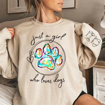  Just a Girl Who Loves Dogs sweatshirt – personalized gift for dog lovers