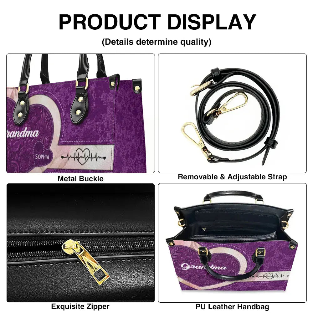 Leather Hand Bag Personalized Gift For The Grandma Duconspace