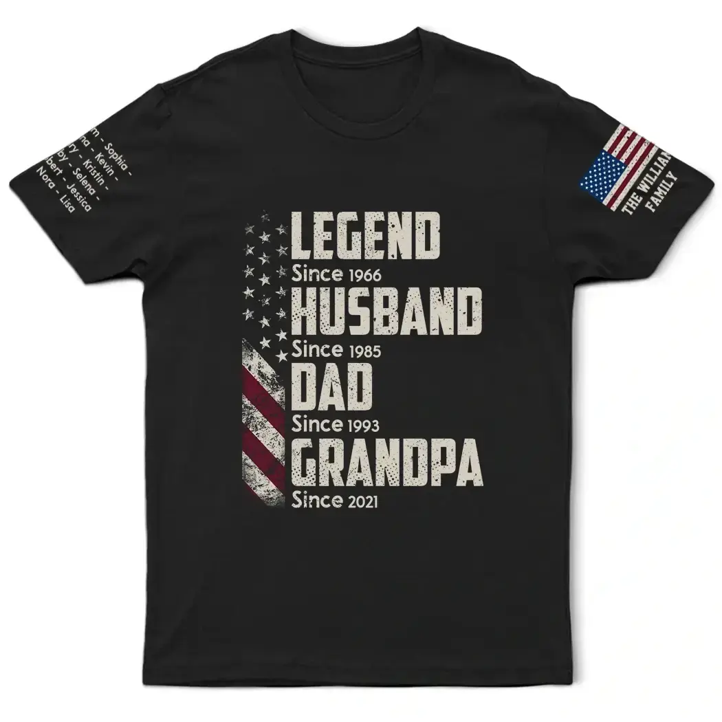 Legend Husband Dad Grandpa Since Shirt - Personalized Gift for Dad, Grandpa Duconspace