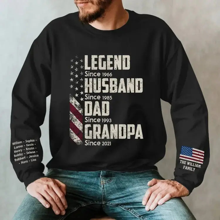 Legend Husband Dad Grandpa Since Shirt - Personalized Gift for Dad, Grandpa Duconspace
