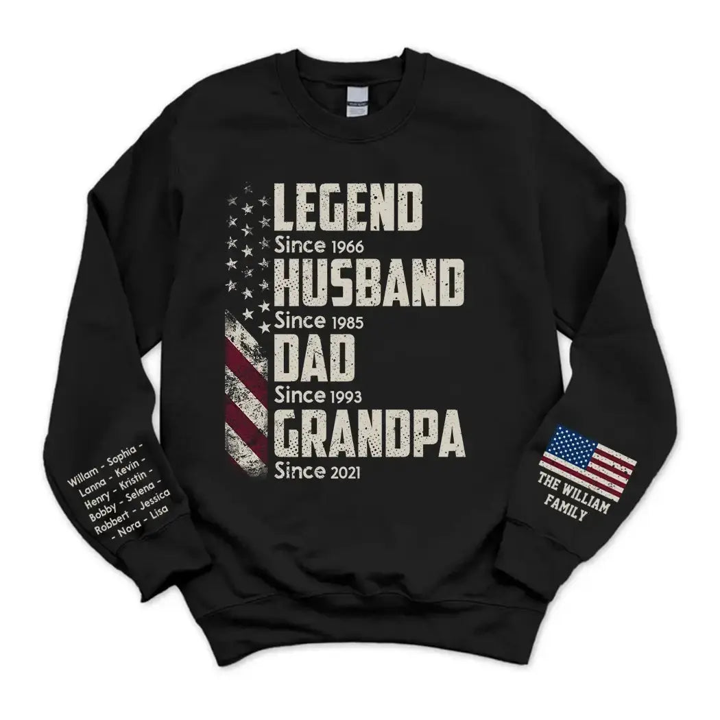 Legend Husband Dad Grandpa Since Shirt - Personalized Gift for Dad, Grandpa Duconspace