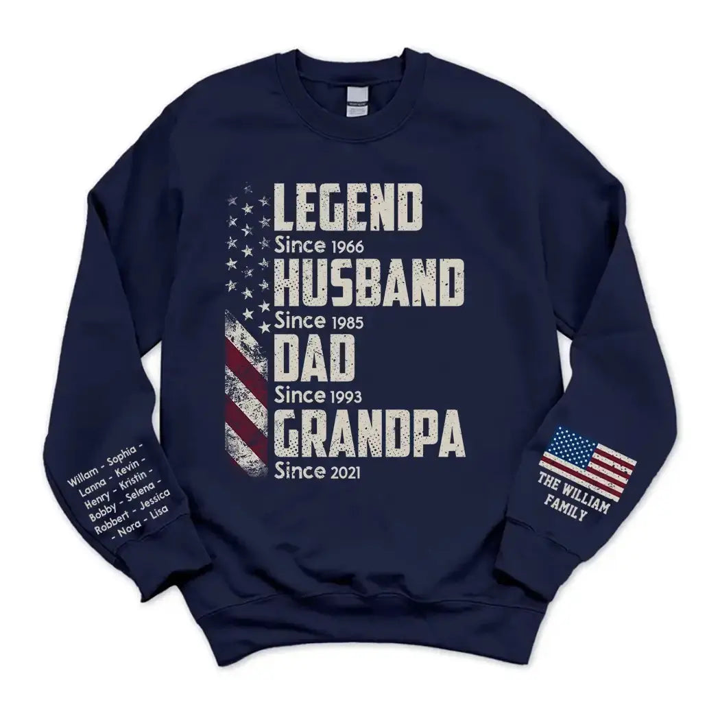 Legend Husband Dad Grandpa Since Shirt - Personalized Gift for Dad, Grandpa Duconspace