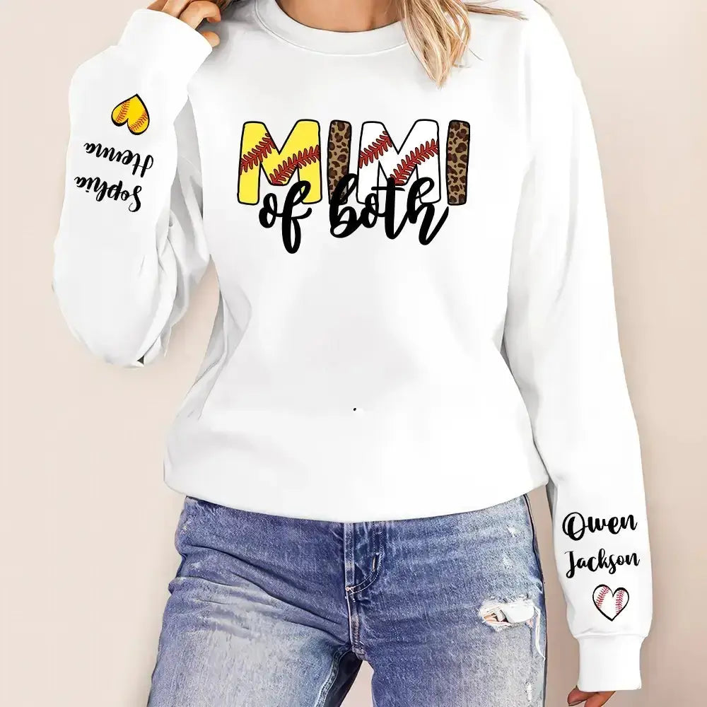 Leopard Nana Of Both Baseball Softball Grandma Mother's Day Sweatshirt Duconspace