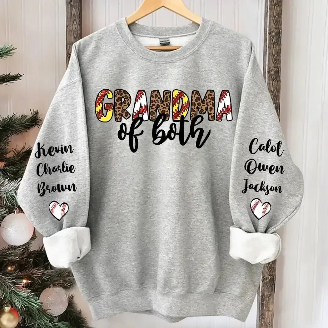 Leopard Nana Of Both Baseball Softball Grandma Mother's Day Sweatshirt Duconspace