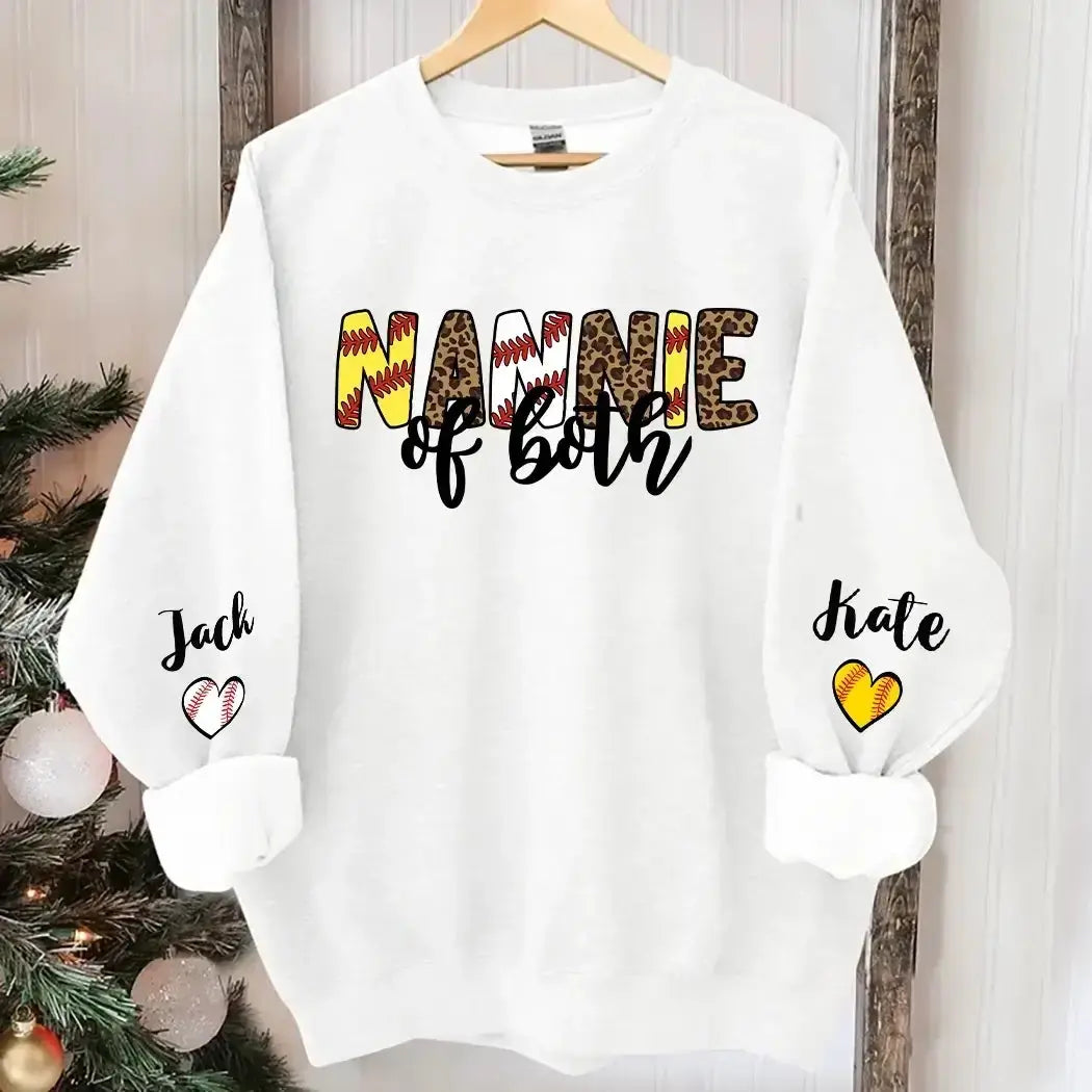 Leopard Nana Of Both Baseball Softball Grandma Mother's Day Sweatshirt Duconspace