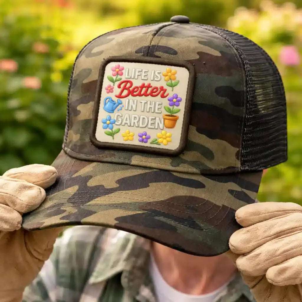 Life Is Better In The Garden Trucker Cap Duconspace