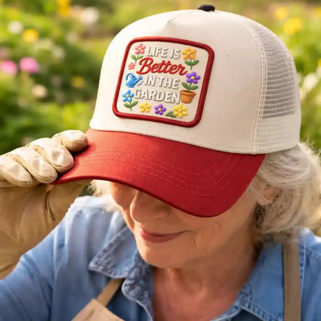 Life Is Better In The Garden Trucker Cap Duconspace
