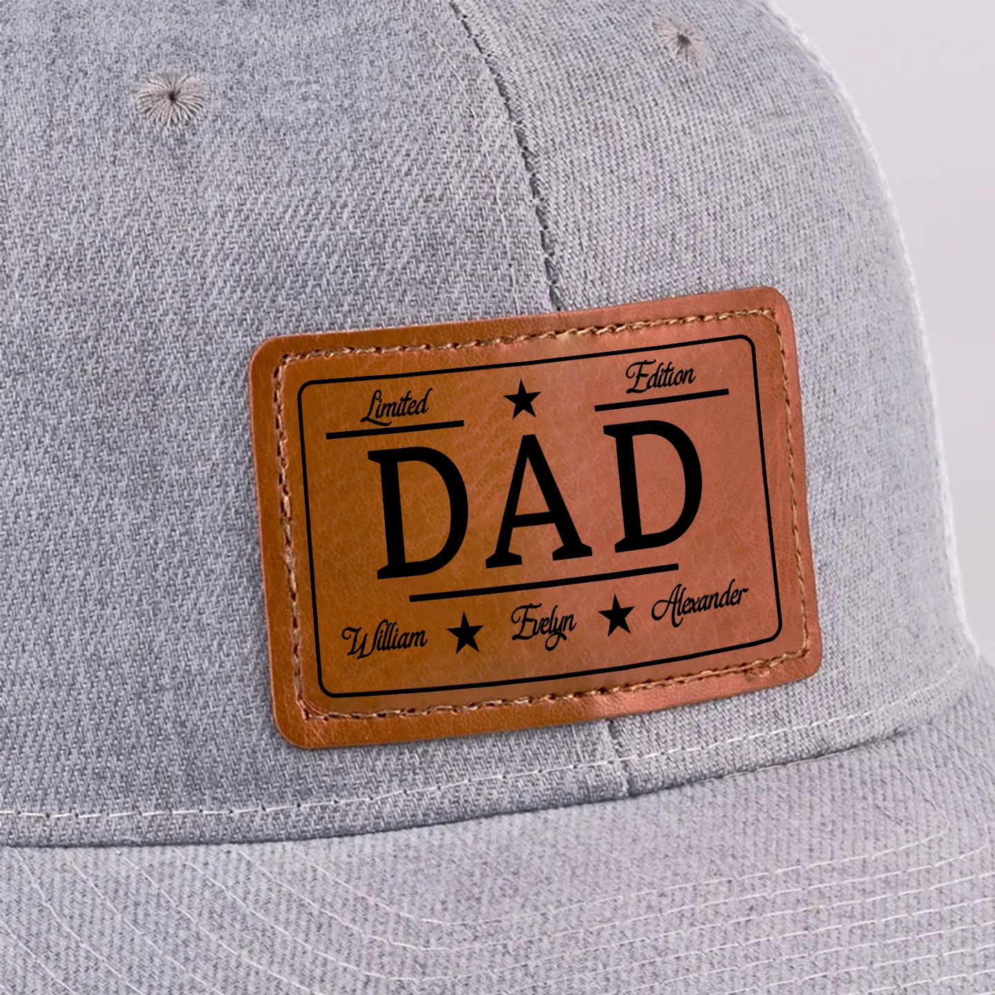 Limited Edition Dad Hat – Leather Patch Trucker Cap, Personalized Gift for Dad, Father's Day