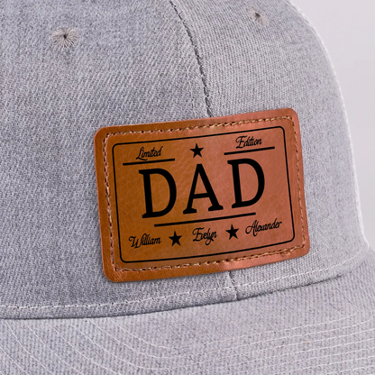 Limited Edition Dad Hat – Leather Patch Trucker Cap, Personalized Gift for Dad, Father's Day