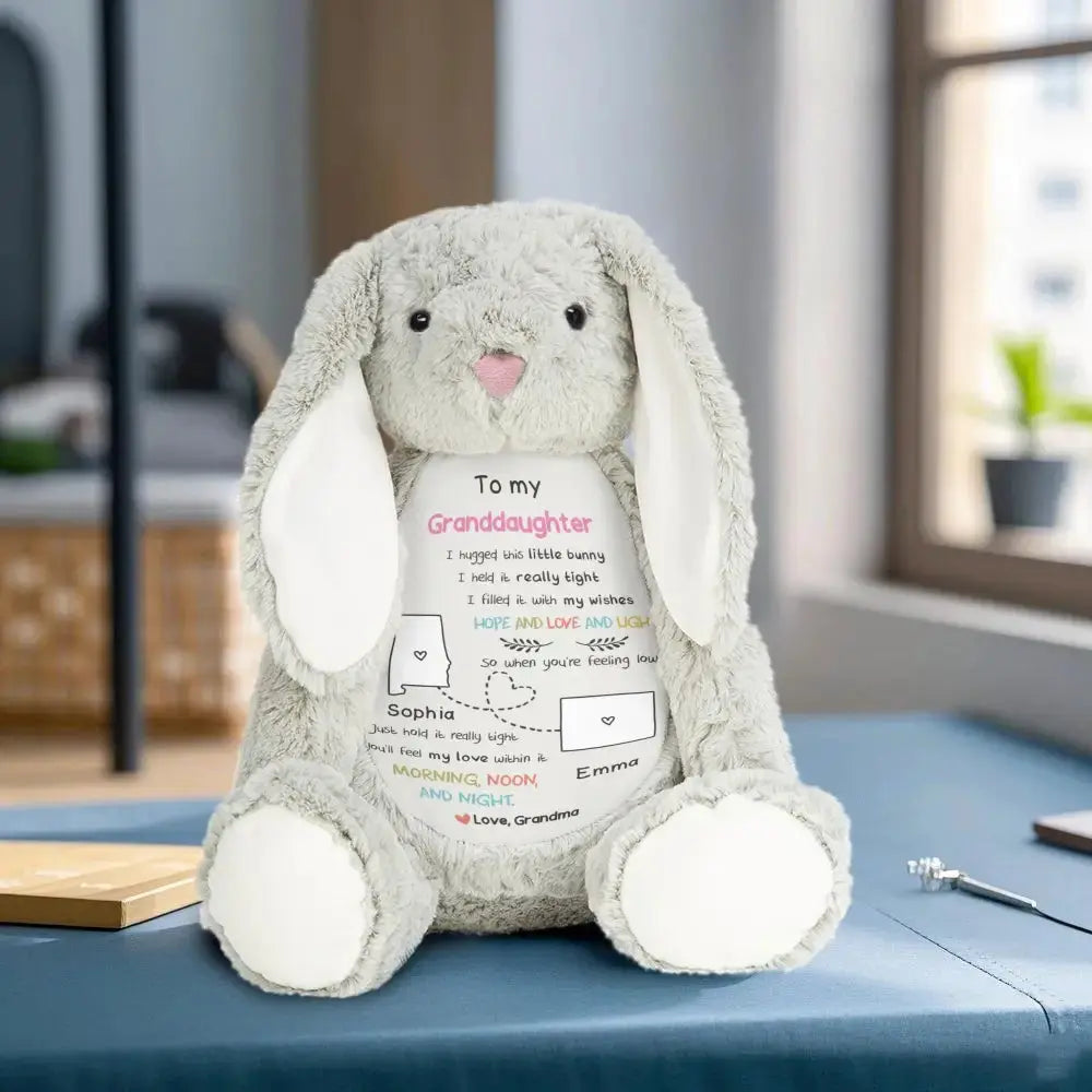 Long Distance Drawing Stuffed Bunny - Personalized Gift From Grandma Duconspace