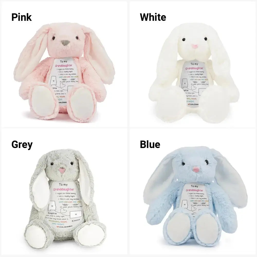 Long Distance Drawing Stuffed Bunny - Personalized Gift From Grandma Duconspace