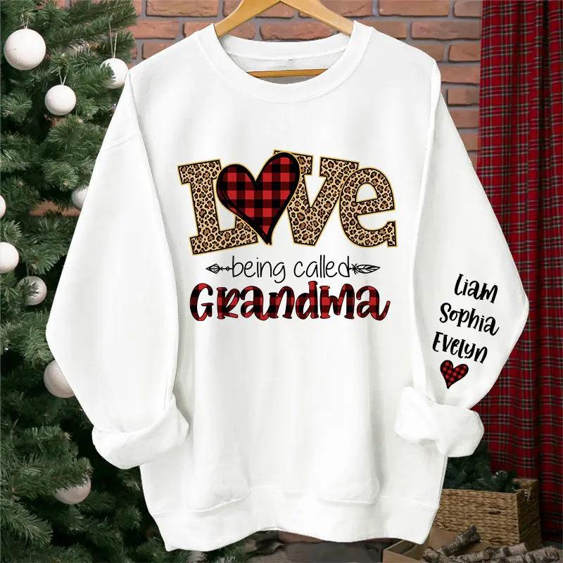 Love Being Called Grandma Sweatshirt, Christmas Nana Sweatshirt, Custom Grandma Claus Christmas Sweatshirt & Hoodie