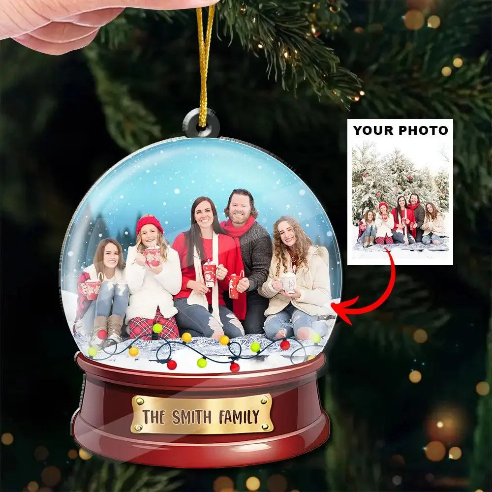 Personalized Family Photo Magic Time Ornament – Custom Acrylic Shape Christmas Gift for Loved Ones Printbelle