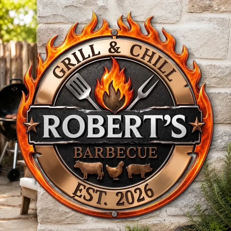 Metal Sign Personalized BBQ Grilling Gift For Grandpa Dad Duconspace