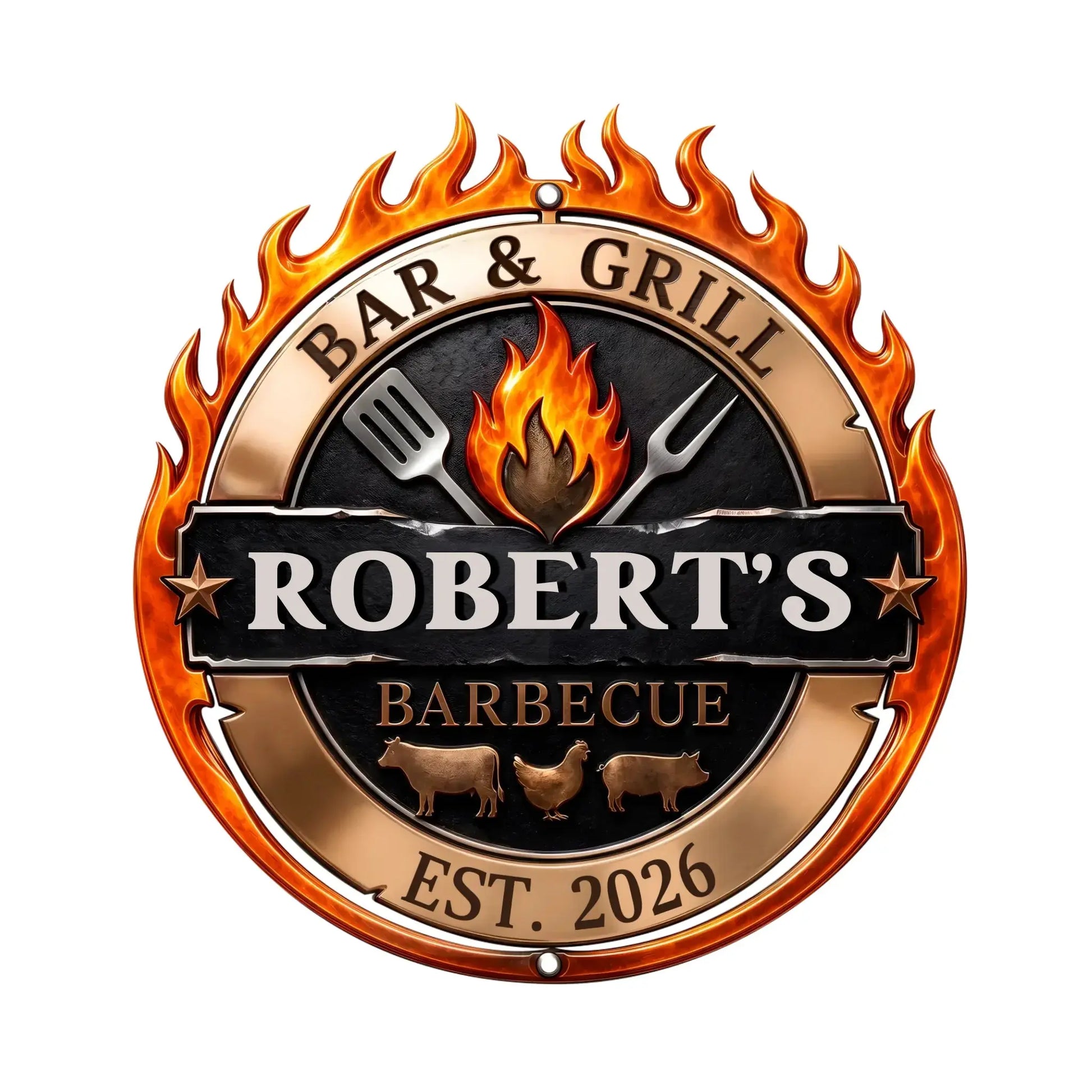 Metal Sign Personalized BBQ Grilling Gift For Grandpa Dad Duconspace