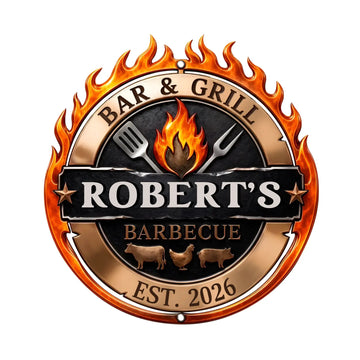 Metal Sign Personalized BBQ Grilling Gift For Grandpa Dad Duconspace