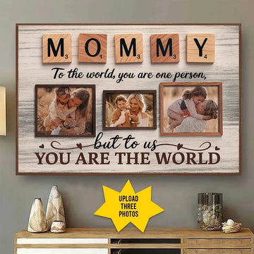 Mom, You Are Our World - Personalized Custom Canvas, Thoughtful Mother’s Day Gift from Kids POSFEBMOM00325215
