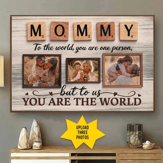 Mom, You Are Our World - Personalized Custom Canvas, Thoughtful Mother’s Day Gift from Kids POSFEBMOM00325215