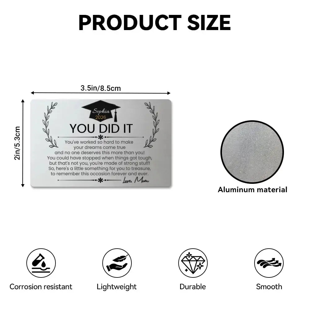 Mom’s Advice on Wallet Card - Personalized Gift for Him, Her Duconspace
