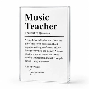 Music Teacher Definition Acrylic Plaque - Personalized Gift for Music Lovers Duconspace