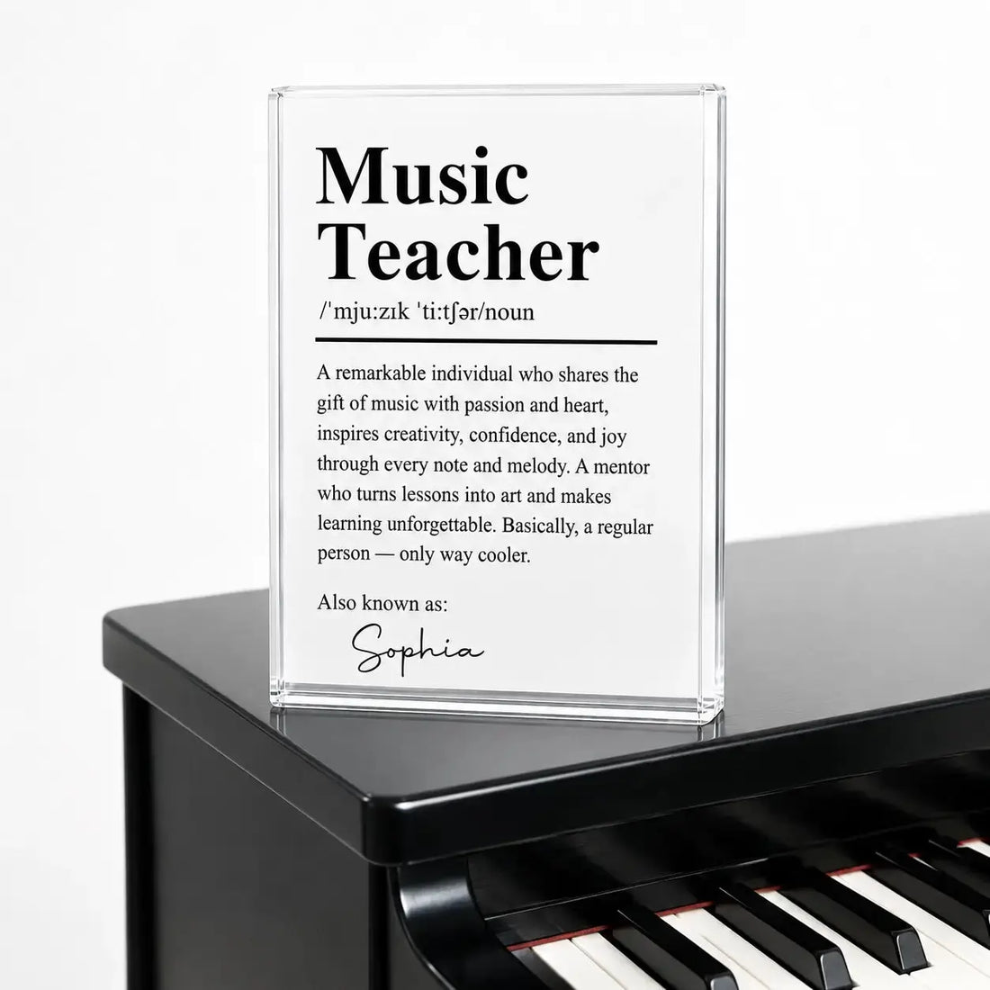 Music Teacher Definition Acrylic Plaque - Personalized Gift for Music Lovers Duconspace