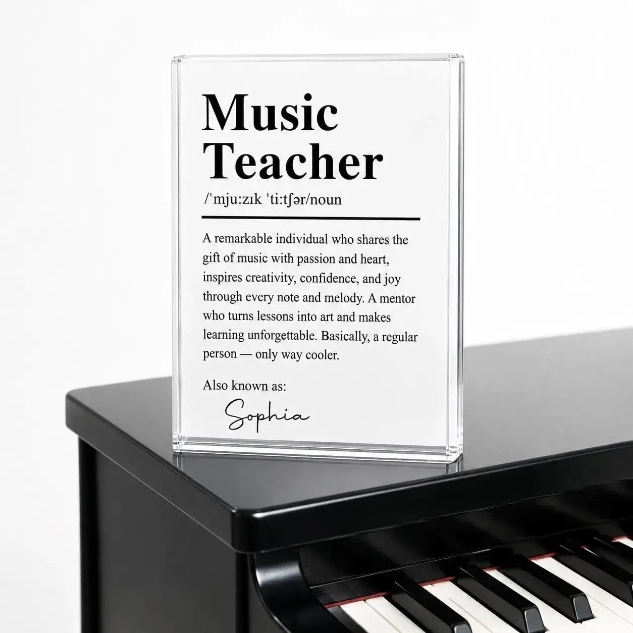 Music Teacher Definition Acrylic Plaque - Personalized Gift for Music Lovers Duconspace