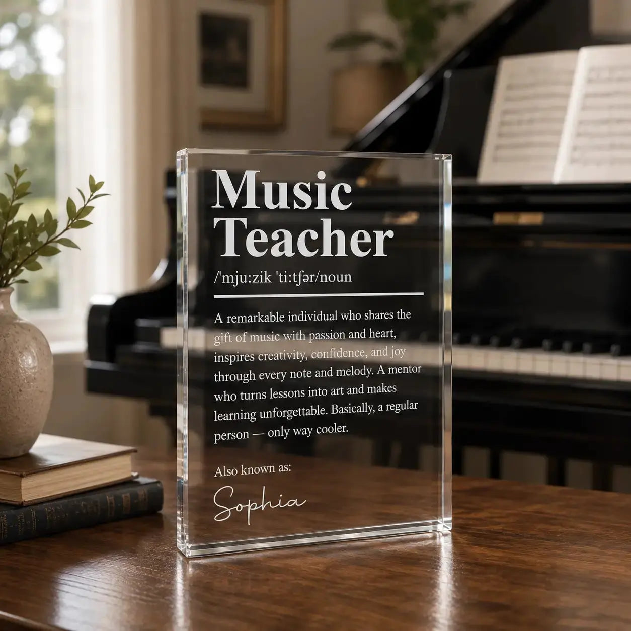 Music Teacher Definition Acrylic Plaque - Personalized Gift for Music Lovers Duconspace