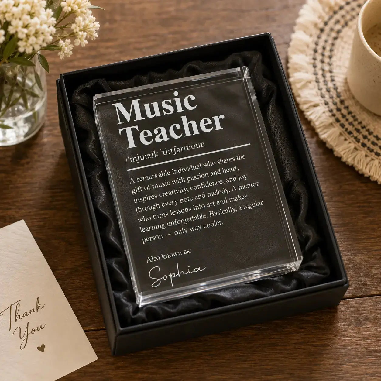 Music Teacher Definition Acrylic Plaque - Personalized Gift for Music Lovers Duconspace