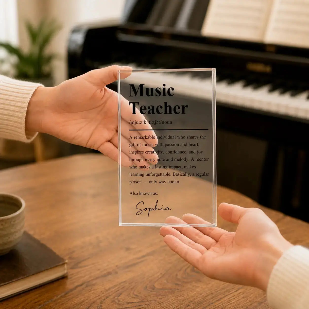 Music Teacher Definition Acrylic Plaque - Personalized Gift for Music Lovers Duconspace