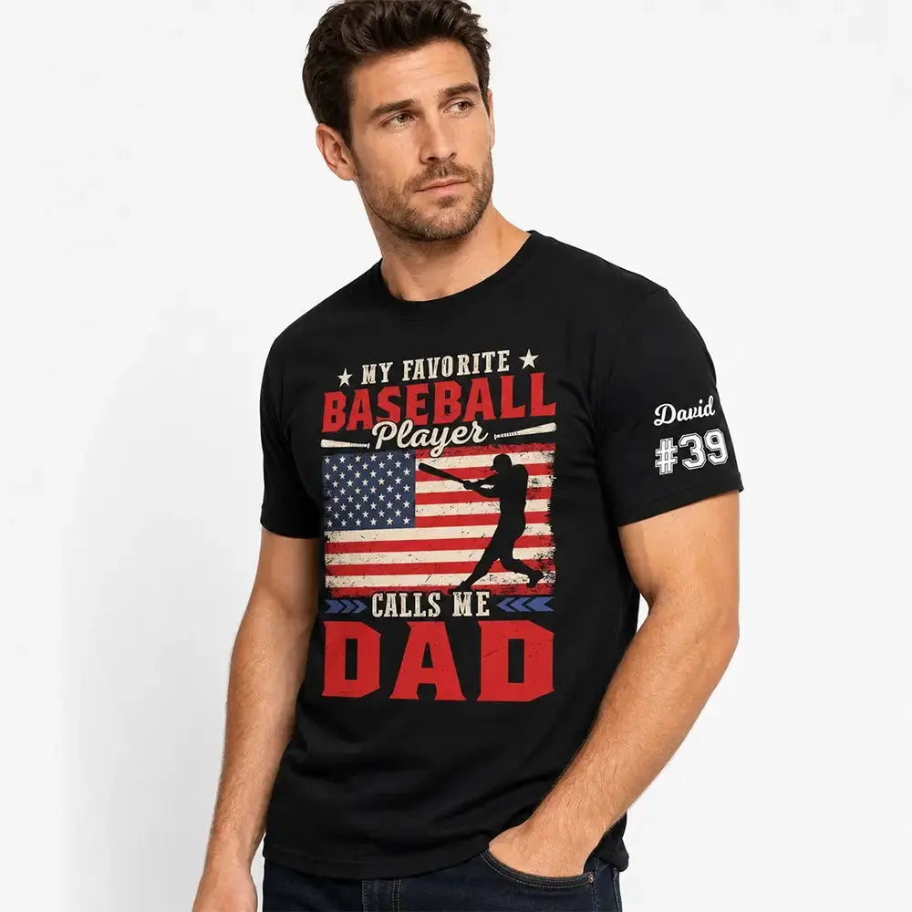 My Favorite Baseball Player Calls Me Dad - Personalized Gift for Father Day Duconspace
