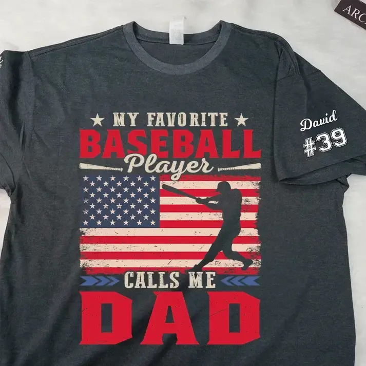 My Favorite Baseball Player Calls Me Dad - Personalized Gift for Father Day Duconspace