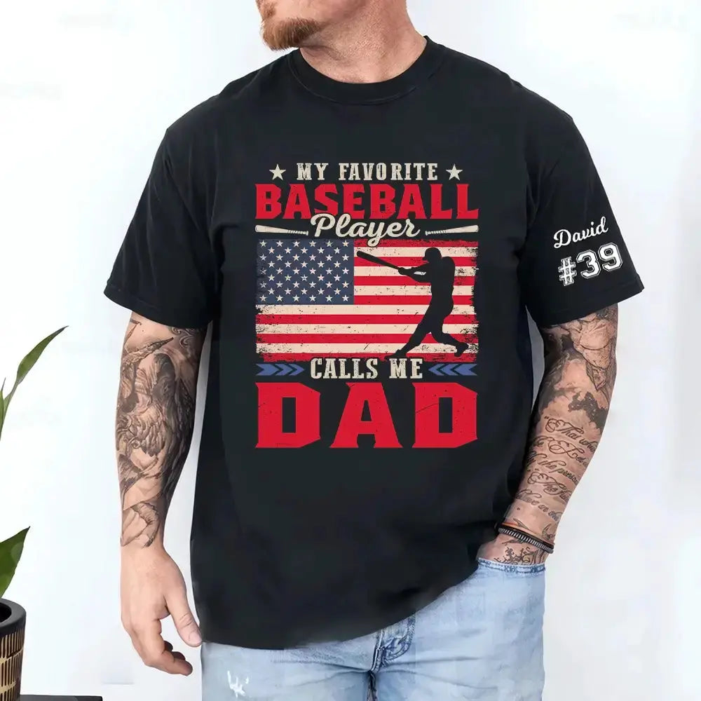 My Favorite Baseball Player Calls Me Dad - Personalized Gift for Father Day Duconspace