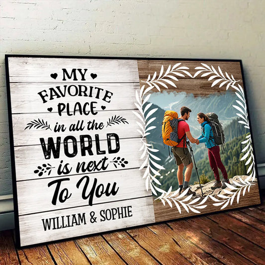 My Favorite Love Story Is Ours - Custom Photo Horizontal Poster, Personalized Anniversary Gift for Husband and Wife