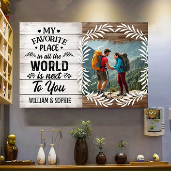 My Favorite Love Story Is Ours - Custom Photo Horizontal Poster, Personalized Anniversary Gift for Husband and Wife