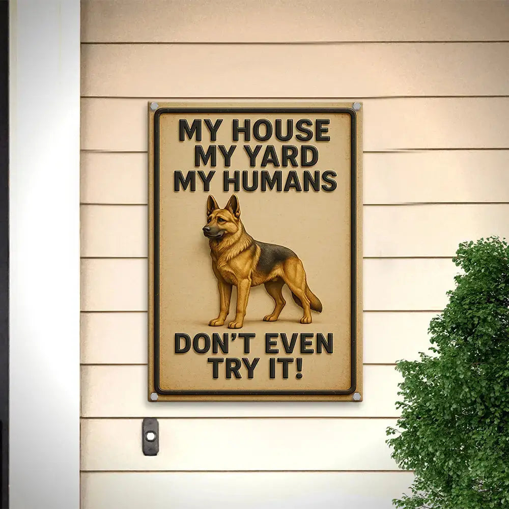 My House My Yard - Custom Photo Metal Sign - Gift for Dog Lovers Duconspace