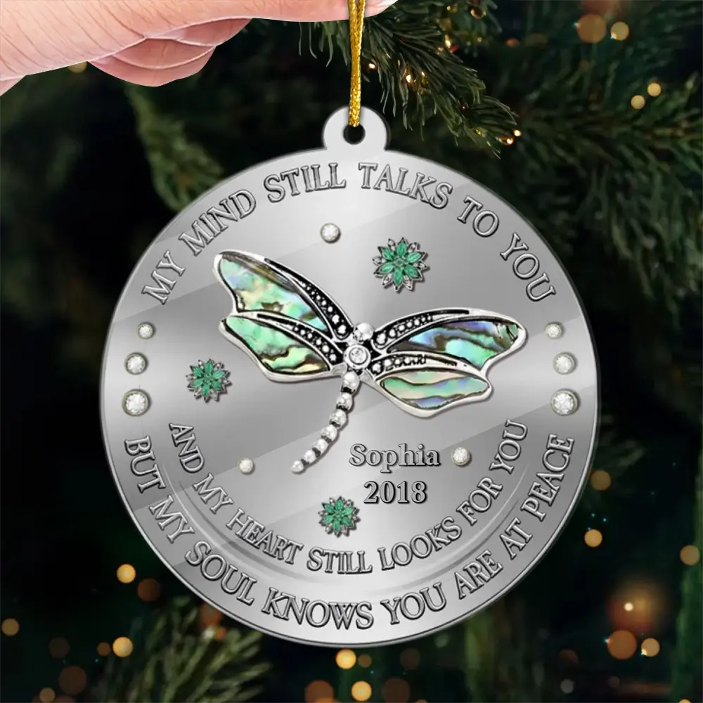 My Mind My Heart My Soul - Personalized Memorial Ornament Duconspace