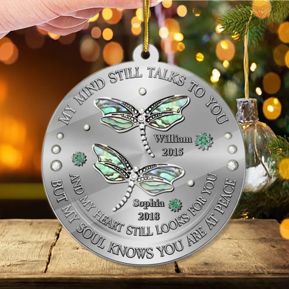 My Mind My Heart My Soul - Personalized Memorial Ornament Duconspace