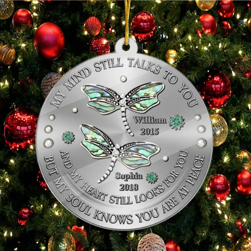 My Mind My Heart My Soul - Personalized Memorial Ornament Duconspace