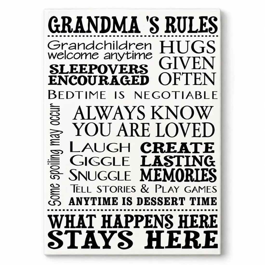 Nana's Rules Grandchildren Welcome Custom Poster Duconspace