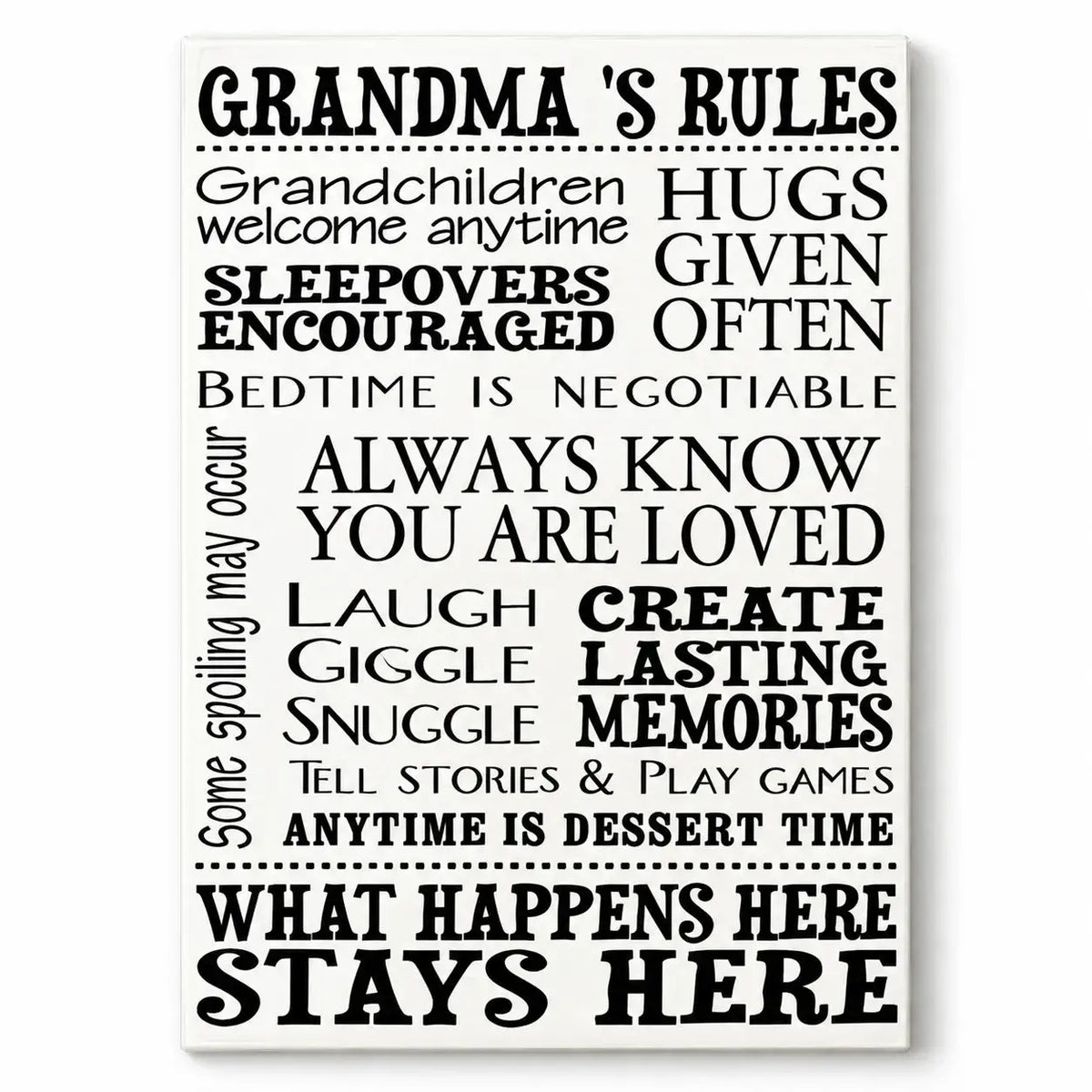Nana's Rules Grandchildren Welcome Custom Poster Duconspace