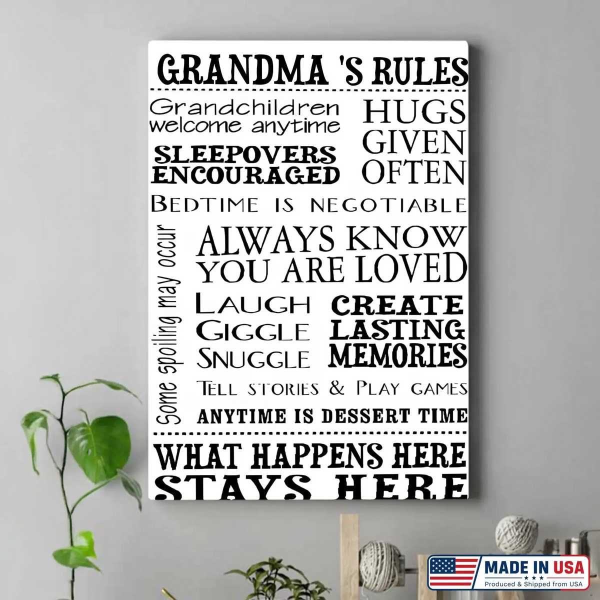 Nana's Rules Grandchildren Welcome Custom Poster Duconspace