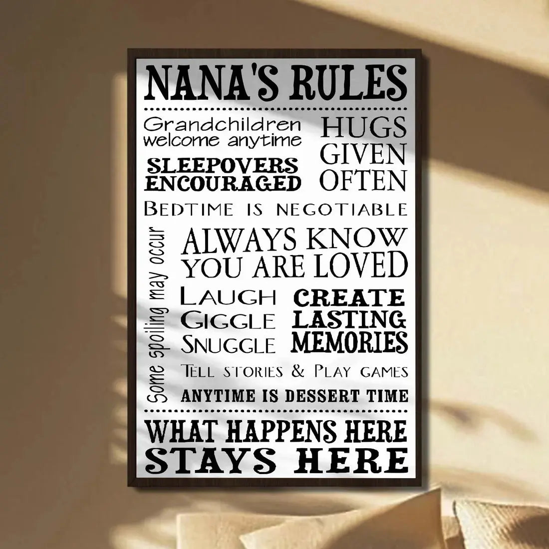 Nana's Rules Grandchildren Welcome Custom Poster Duconspace
